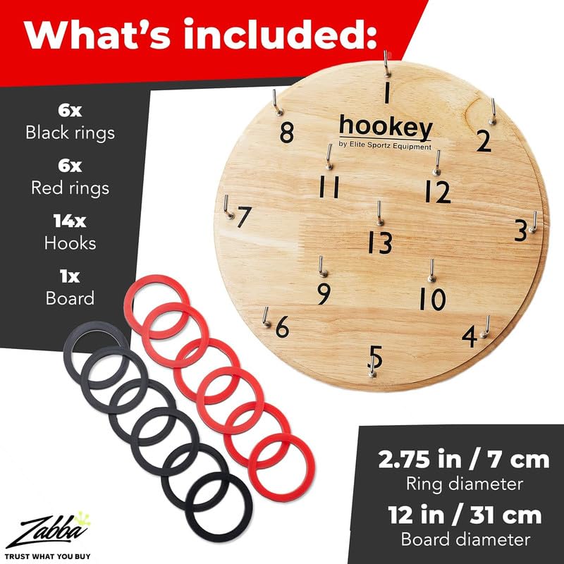 Elite Sportz Equipment Ring Toss Game | Sturdy Wooden Board Set for Kids Outdoor Games | Camping Activities - Adults & Kids Picnic - size: 12"