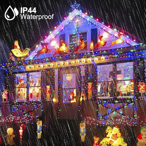 weillsnow 500 LED Multicolor Outdoor Christmas Lights, 164Ft Plug in Waterproof String Lights, 8 Modes with Memory for Outdoor Indoor Garden Halloween Christmas Decorations (Multicolor) - color: Multicolor, size: 164FT