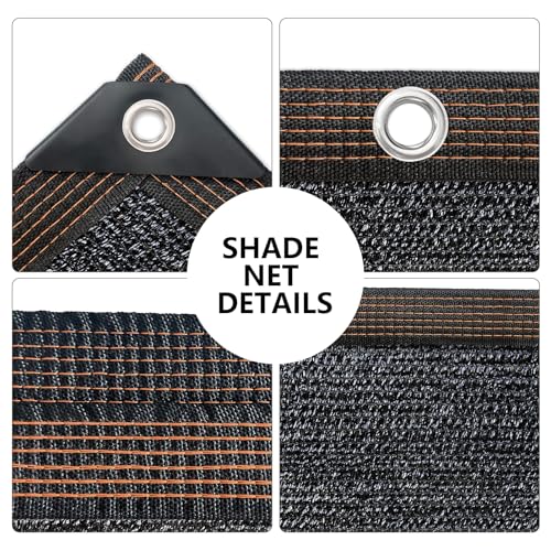 Shade-Cloth 85-90% for Garden Plants 6.5x20 FT, Black Sun-Block Shade Cover Mesh Tarp with Grommets Sun Shade Canopy for Outdoor Pergola Patio Flower Lawn Kennel Chicken Coop - size: 6.5x20 FT