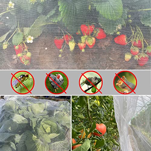 Garden Mesh Netting 10'x33' Plants Covers Ultra Fine Bug Cover Keep Trees Vegetables Fruits from Cicada Mosquito Netting for Patio Crops Flowers Protection Cicada Insect Net (White) - size: 10'x33'