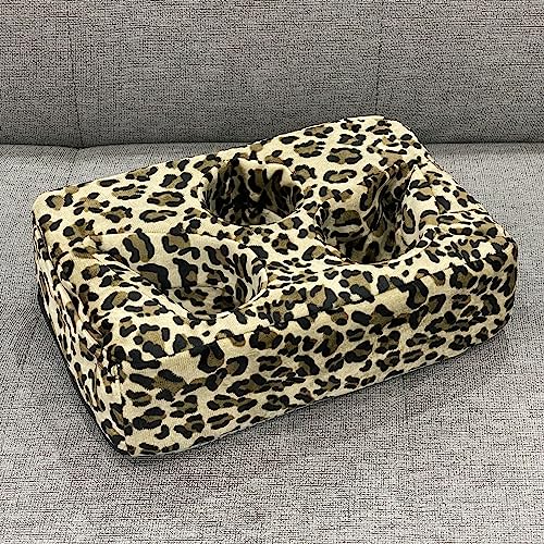 Couch Cup Holder Pillow, Couch Drinks Remotes Holder for Center of Couch, for Sofa, Bed, RV, Car (Leopard) - color: Leopard