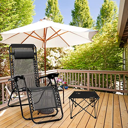 Foldable Camping Table Portable Beach Table Lightweight Picnic Table with Carry Bag Cup Holder Outdoor Travel Desk for Camping Hiking Picnics BBQs Beach Trips (Black)