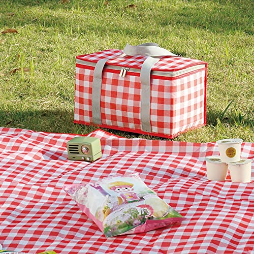 Cooler Bags Insulated for Beach, 15-Can Leakproof Soft Insulated Cooler Bag, Large Collapsible Portable Picnic Basket, Cooler Bags for Travel for Camping Beach Fishing,12.71quart - color: Red