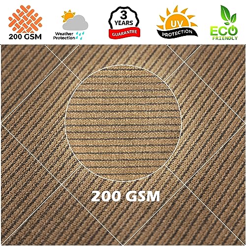 Royal Shade 6' x 6' x 6' Brown Triangle Sun Shade Sail Order to Make RSTAPRT10, UPF50+ 95% UV Blockage, 200GSM Commercial Standard Heavy Duty, 3 Years Warranty (We Make Custom Size) - color: Brown, size: 6' X 6' X 6' Custom Size