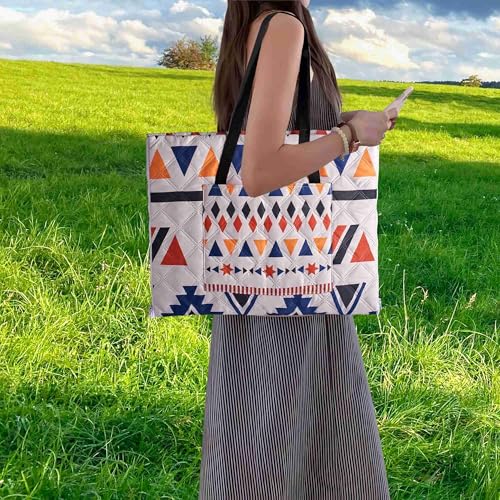 Outdoor Packable Picnic Blanket with Zipper Folds into Tote Bag with Large Storage and Shoulder Strap, Waterproof Sandproof for Lawn Beach Hiking Camping (colorful1, Large) - color: Colorful1, size: Large