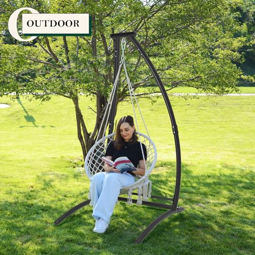 G TALECO GEAR C-Type Hanging Hammock Chair Stand, Heavy Steel Swing Hammock Chair Stand, Suitable for Indoor and Outdoor Swing Frame（Seat not Include）