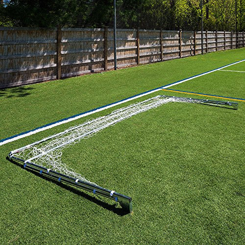 Franklin Sports Competition Soccer Goals - Backyard Portable Steel Soccer Goals - Adult + Youth Soccer Goal with Net + Ground Stakes Included - Multiple Sizes + Colors - color: Silver, style: Folding 12' x 6'