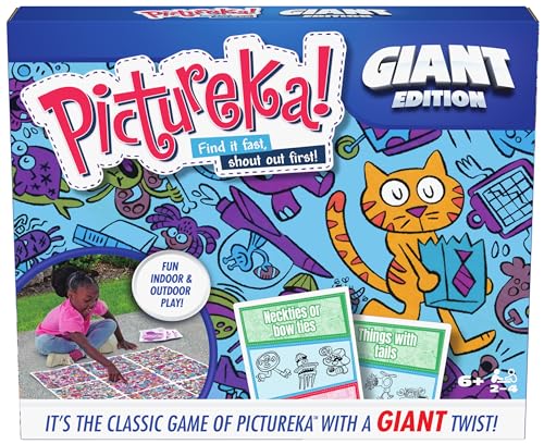 Spin Master Games, Pictureka. Giant Edition, Family Game for Indoor & Outdoor Fun with Big Oversized Board, for Family and Kids, 2-4 Players, Ages 6 & Up - style: Modern