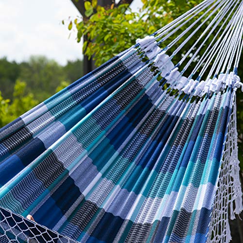 Vivere Authentic Brazilian Cotton Hammock - 450 lb Capacity (Marina) - color: Marina