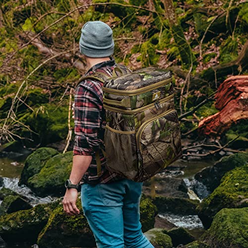 Laripwit Picnic Backpack Cooler - 54 Cans Large Soft Camo Lunch Backpack Bag Insulated Leakproof with Double Deck Compartment - color: Camo