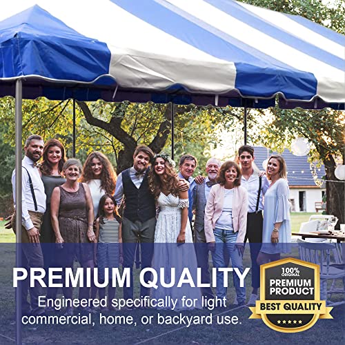 Party Tents Direct 20 x 40 Weekender Pole Tent with Sidewalls, Heavy Duty Waterproof PVC Blue and White Canopy, Easy Up Outdoor Event Pavilion Gazebo for Weddings, Parties, Graduations, and Banquets - color: Blue, size: 20' x 40'