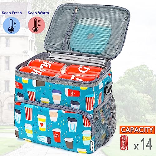 GYEUKHAM Insulated Lunch Bag for Adult/Women/Men, Reusable Large Lunch Box Cooler Soft Leakproof Tote, Thermal Meal Prep Lunch Pail with Adjustable Shoulder Strap for School/Travel/Office, Cup - color: Cup