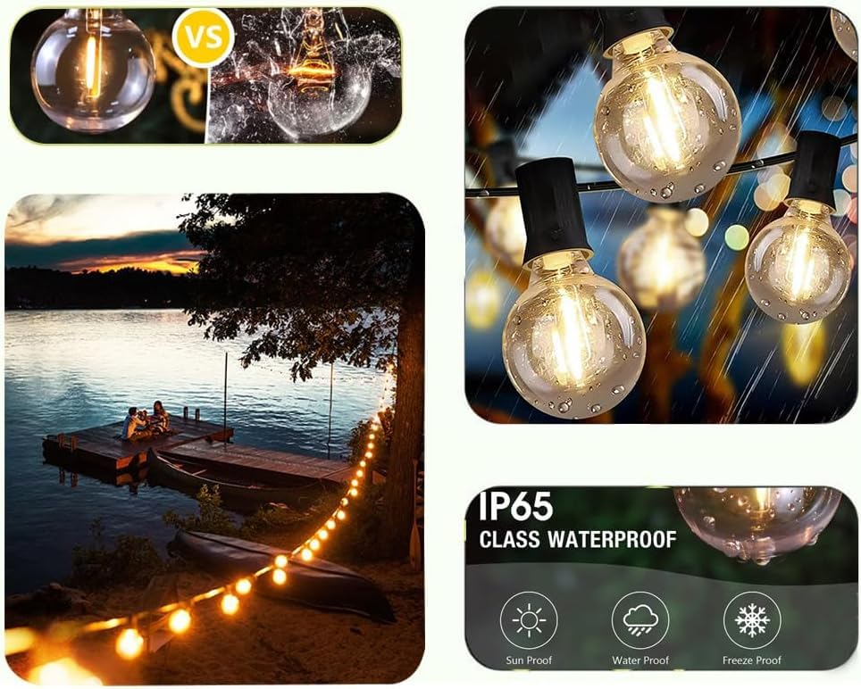 Lampat String Lights, LED 25Ft G40 Globe String Lights with Bulbs-UL Listd for Indoor/Outdoor Commercial Decor (75 FT) - size: 75 FT 75 Light Bulbs