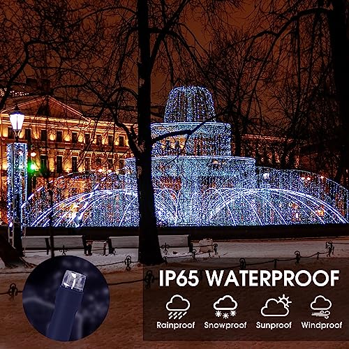 Vimorg Solar String Lights Outdoor, 2 Pack 79FT 200 LED Waterproof Solar Christmas Lights with 8 Lighting Modes for Tree Yard Garden Party Xmas Decorations - color: 100Cool White
