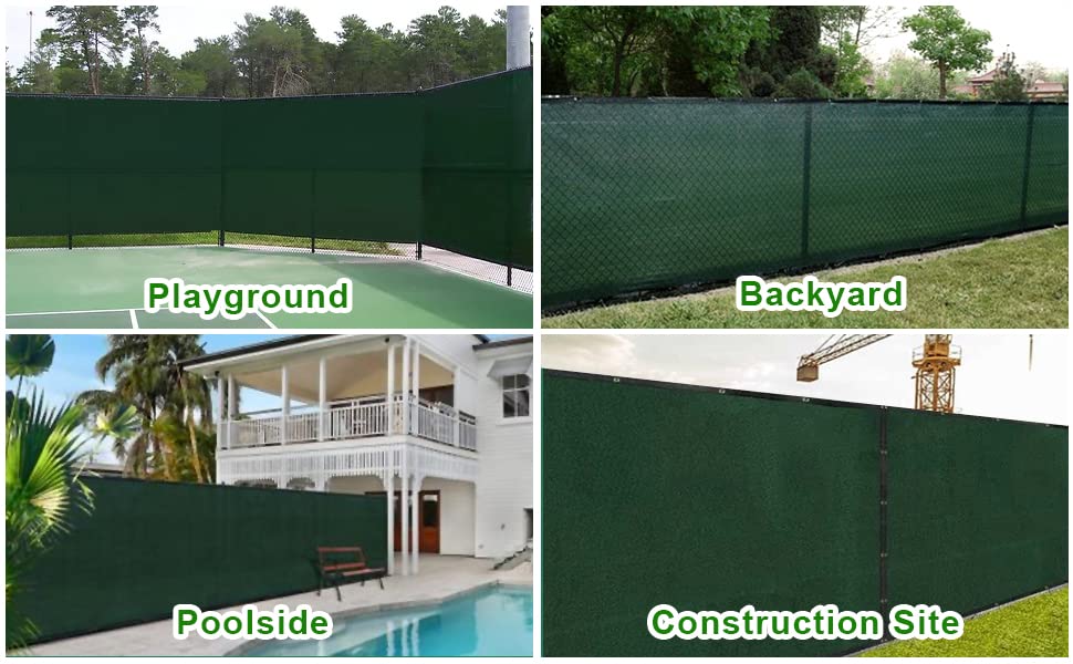 Privacy Fence Screen,with Gloves, 6X50FT Heavy Duty 220GSM 98% Blockage Privacy Screen Fence for Outdoor Wall Garden Yard Backyard (Dark Green) - color: Green, size: 6x50 Ft