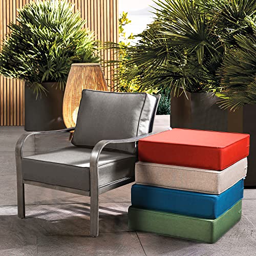 ARTPLAN Deep Seat Outdoor Patio Chair Cushions,2-Piece Seat and Back Cushion Set 24x24x6 and 18x24 Inches,Square, Grey - color: Grey