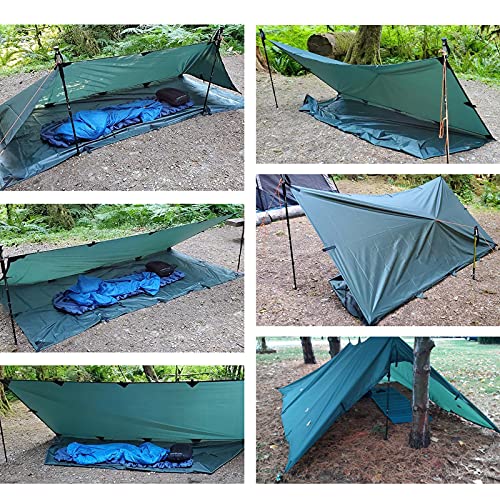 KALINCO Waterproof Camping Tarp, 10X12FT Hammock Rain Fly Tent Tarp, Multifunctional Tent Footprint, Lightweight and Compact for Backpacking, Hiking (Green-10X12FT) - color: Green-10x12ft