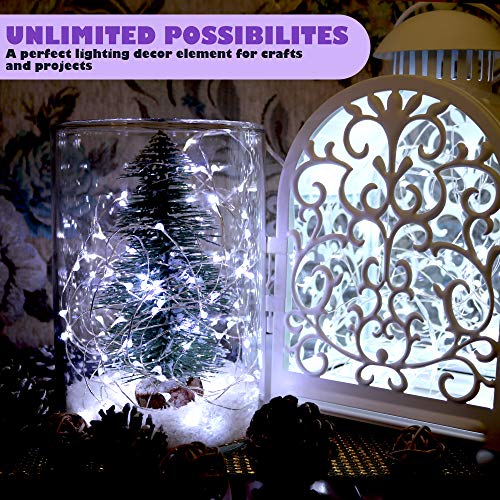 6 Pack Fairy Lights Battery Operated No Remote Waterproof Firefly Lights LED Starry String Lights 20 LEDs 7ft Silvery Copper Wire for Wedding Party Bedroom Patio Christmas Decor Cool White - color: Cool White, size: 7ft