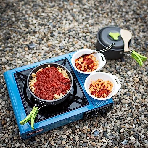 MalloMe Camping Cookware 18pc Mess Kit w/Backpacking Stove – Camping Cooking Set for Backpacking Gear - Camping Pots and Pans Set w/Camping Pot Pan Stove Utensils Camp Kitchen Equipment Accessories