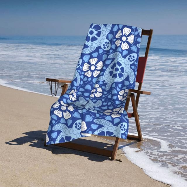 JOOCAR Blue Sea Turtle Beach Towel Mandala Floral Microfiber Beach Towels for Kids Adults Bathroom XL Bath Towels Big Extra Large Cute Pool Towels Oversized Quick Dry for Women Men 30x 60 Inch - color: B7