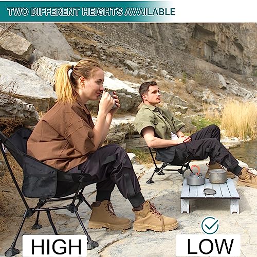 ATEPA Backpacking Chair, Ultralight Folding Portable Small Camping Chairs for Adults Compact Foldable Beach Seat with Anti-Sinking Feet & Aluminum Frame for Outdoor Hiking Travel Fishing, 2 Pack