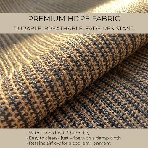 Outdoor Patio Roll Up Shade for Use on Exterior Porch, Patio, Window and More | High Density Polyethylene Privacy Screen Blocks 89% of UV Rays | Hardware Included | 6 ft Wide | Hazelwood - color: Hazelwood, size: 72"W x 72"H