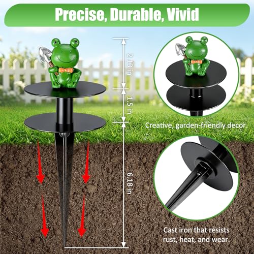 6 Pcs Frog Garden Hose Guide Stakes, 8.7" Heavy Duty Cast Iron Hose Guide for Garden, Metal Water Hose Guide, Rustproof Decorative Hose Guides for Outside Flower Beds, Lawn & Plant Protection - style: Frog