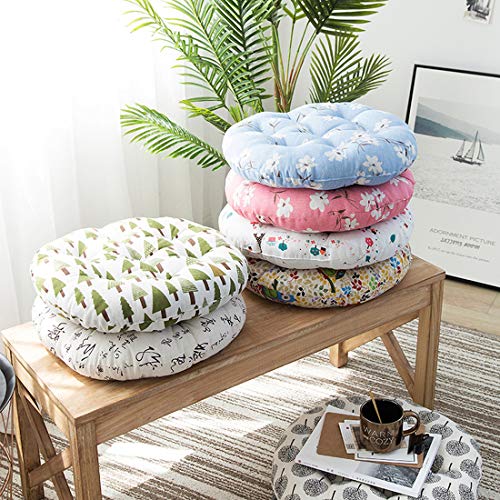 vctops Bohemian Soft Round Chair Pad Garden Patio Home Kitchen Office Seat Cushion Flower Pink Diameter 16" - color: Flower Pink, style: Diameter 16 Inch