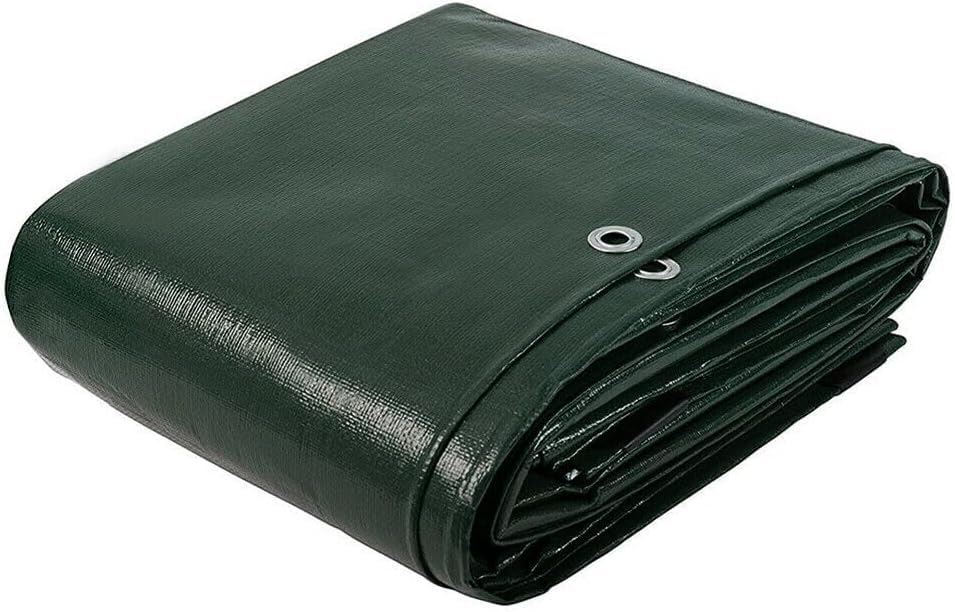 10'x 12' Tarps Heavy Duty Thick Waterproof, Poly Canopy Green Tent Shelter Cover, 5 Mil Tarpaulin Shade, Rip and Tear Proof, UV Resistant Tarpaulin with Grommets and Reinforced Edges - color: Green, size: 10 x 12ft