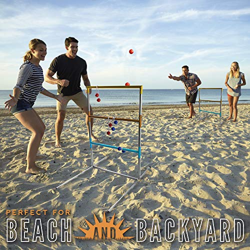 Franklin Sports Ladder Ball Set — Includes 2 Ladder Ball Targets with Weighted Bases and 6 Bolas — Ladder Golf Toss Outdoor Game For Beach or Backyard Fun — Professional, American, and Family Set Options - style: Professional