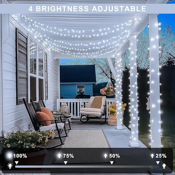 JMEXSUSS 168FT 600 LED White Christmas Lights Outdoor with Remote String Lights Indoor Plug in Cool White Twinkle String Light for Tree Room Party Wedding Decorations - color: White, size: 600 LED