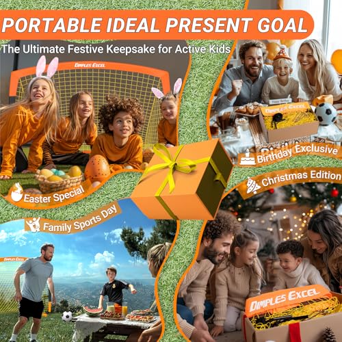 Dimples Excel Soccer Goals Kids Net for Backyard 7x5, 5x3.6, 4x3, 3x2.2 FT - style: 5x3.6 FT, 2 Set