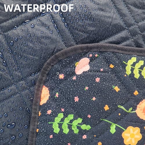 Outdoor Picnic Blanket Blue Floral 60"x80" Sandproof Beach Blanket Waterproof Picnic Blankets Foldable for Caming, Beach, Outdoor Activities. - color: Blue Floral, size: 60"x80"