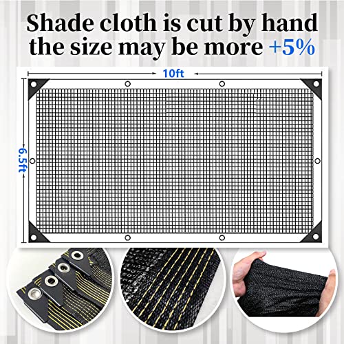 70% Black Shade Cloth for Garden, 6.5x10FT Resistant Garden Sun Shade Net, Durable Mesh Shade Tarp with Reinforced Grommets for Greenhouse, Plant, Chicken Coop, Pergola,Canopy (6.5ft*10ft) - color: 6.5ftx10ft