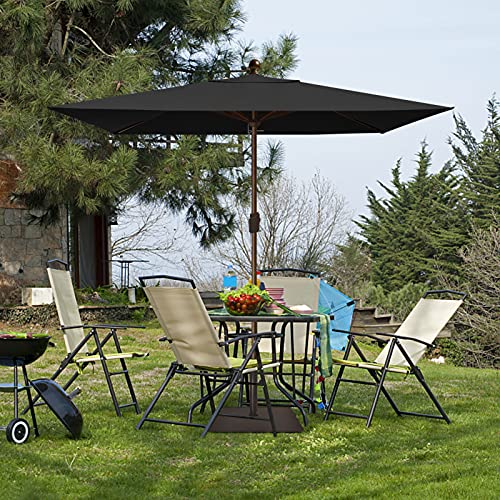 EliteShade USA 10-Year-Non-Fading 6.5x10Ft Rectangular Market Patio Umbrella, UPF 50+ UV Protection Performance Sun Umbrella, Heavy Duty Commercial Grade Outdoor Table Umbrella with Crank, Windproof Vented Top for Garden, Pool, Deck and Outdoor Playsets,