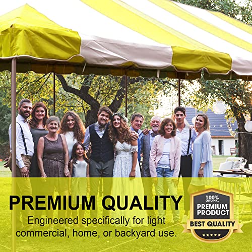 Party Tents Direct 20'x 40' Weekender Canopy Pole Tent with Sidewalls - Easy Up Canopy Tent with 160 Person Capacity - Outdoor Canopies for Parties, Weddings, and Events (Yellow/White) - color: Yellow, size: 20' x 40'
