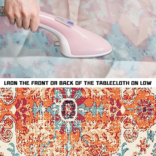 Round Fitted Tablecloth with Elastic Round Outdoor Tablecloths Round Elastic Tablecloth for Tables Waterproof Wipeable Boho Table Cover for Picnic,Camping,Dinner (Orange, (48''-52'')) - color: Orange, size: 52" (Round)