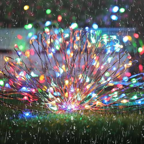 Joomer Solar Fairy Lights, 4-Pack Total 104FT 320LED Solar String Lights Outdoor Waterproof 8 Lighting Modes for Fence Party Garden Patio Yard Home Holiday Tree Outdoor Decoration (Multicolor) - color: Multicolor, size: 4*80LED