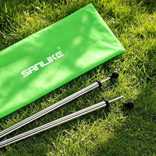 Tarp Poles Adjustable Heavy Duty 90 in Camping Tent Poles for Tarp Portable Telescoping Tent Poles for Awnings Canopy Rain Fly Shelter Set of 2 - color: Tarp Pole Silicone Cap