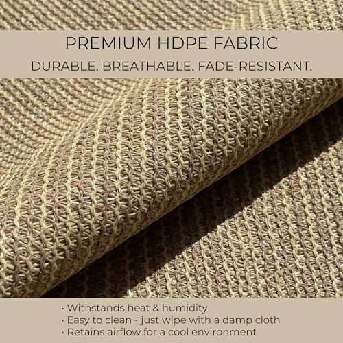 Outdoor Patio Roll Up Shade for Use on Exterior Porch, Patio, Window and More | High Density Polyethylene Privacy Screen Blocks 84% of UV Rays | Hardware Included | 4 ft Wide | White Sand - color: White Sand, size: 48"W x 72"H