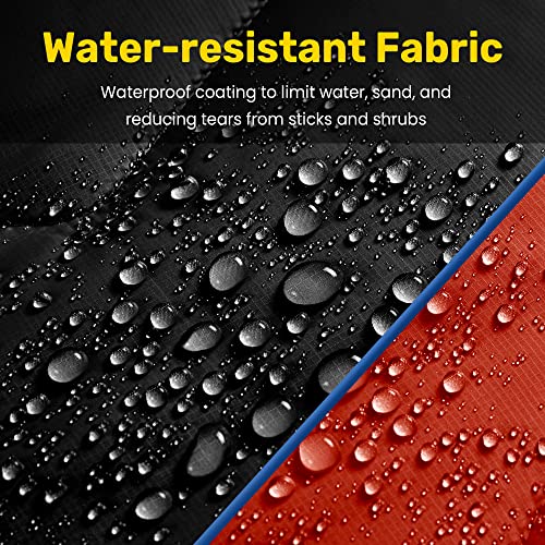 UNIKOME Waterproof Puffy Camping Blanket - Lightweight Packable Outdoor Quilt with Snaps & Corner Loops, Warm Compact Blanket for Cold Weather Hiking Picnic Stadium Travel, 75"×52", Black&Red - color: 04 Black&red