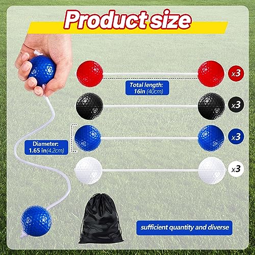 Lenwen 12 Pack Ladder Ball Outdoor Game Ladder Toss Balls Replacement Bolas with Storage Bag for Toss Match Yard Lawn Golf Game, 4 Colors - color: Red, Blue, Black, White