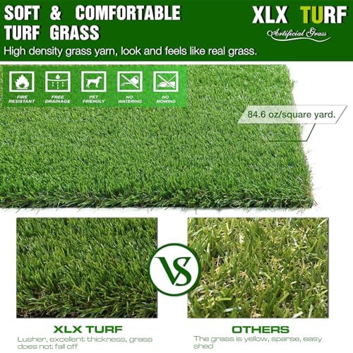 XLX TURF Artificial Grass Runner Rug - 2FT X 10FT Thick & Realistic Outdoor Fake Grass Carpet for Balcony Patio - Pets Friendly Turf Mat for Dogs Potty with Drainage, 1.38" Pile Height - size: 2FT X 10FT 35mm