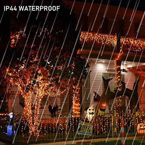 Dazzle Bright Halloween Fairy String Lights, Total 40FT 120LED Copper Wire Battery Operated Waterproof Lights, Halloween Decorations for Indoor Home Outdoor Garden Patio Yard Party Decor (Orange) - color: Orange