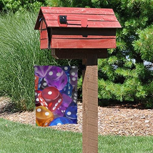 Games Dice Set Print Garden Flag 12 X 18 Inch Double Sided Outside Perfect For Home Decor Garden Yard Lawn Balcony Outdoor Flag