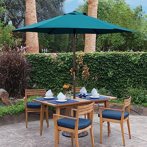 Blissun 7.5 ft Patio Umbrella, Yard Umbrella, Outdoor Market Umbrella with Push Button Tilt Crank (Cerulean) - color: Cerulean