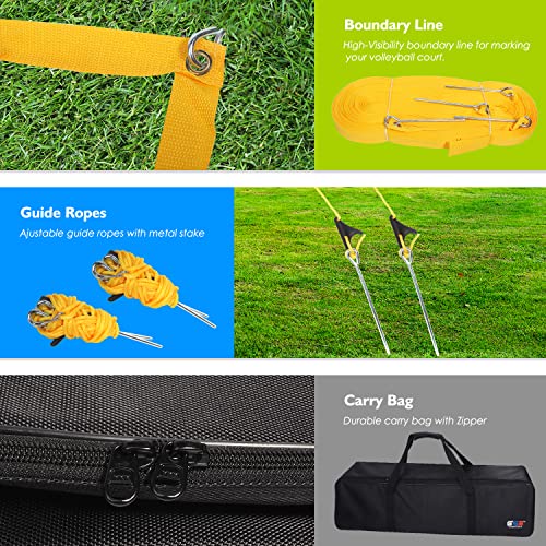 GSE Games & Sports Expert Outdoor Yard Sports Net Game Set for Backyards, Parks, Beach, Lawn. Volleyball Set, Badminton Set OR Volleyball & Badminton Combo Set Available - style: Pro Volleyball&Badminton Combo