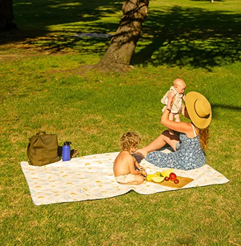 Shwally The Picnic Mat - Indoor/Outdoor Rug with Hand-Drawn Designs - Machine Washable, Water Resistant, Durable & Wipeable Material - Foldable & Easy to Carry - Large - style: Sunny Jungle