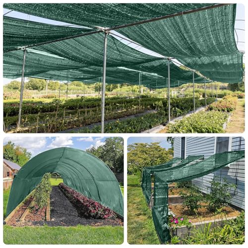 SUNNY GUARD 35-45% Sun Shade Cloth, 6.5 x 20 FT Green HDPE Mesh – Breathable Garden Shade Cover for Plants, Vegetables, Greenhouse, Patio, Chicken Coop & Dog Kennel - color: 40% SHADE-GREEN, size: 6.5 FT x 20 FT