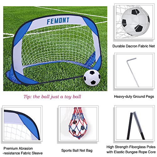 Soccer Goals Set for Backyard, 4x2.5FT Portable Pop Up Soccer Nets with Carrying Bag for Indoor Outdoor Games Practice Training Great for Kids and Adults